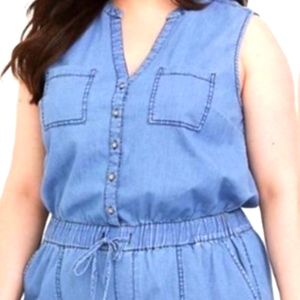 Torrid, romper, jean, with tag.
